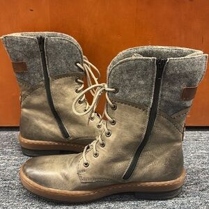 Rieker Lace Up Boots, Grey, Size 40